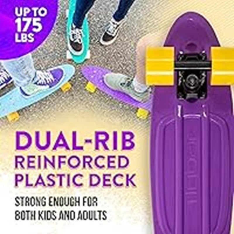 Flybar 22 Inch Kids Skateboard – Mini Cruiser Skateboards for Kids Ages 6-12, Outdoor Toys, Lightweight, Durable, Non-Slip Deck, ABEC-7 Bearings, Holds up to 175 lbs - Image 4